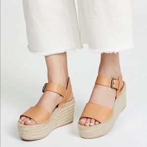 ANTHROPOLOGIE SOLUDOS Minorca Espadrille Wedges, Nude, Size 10, New in Box